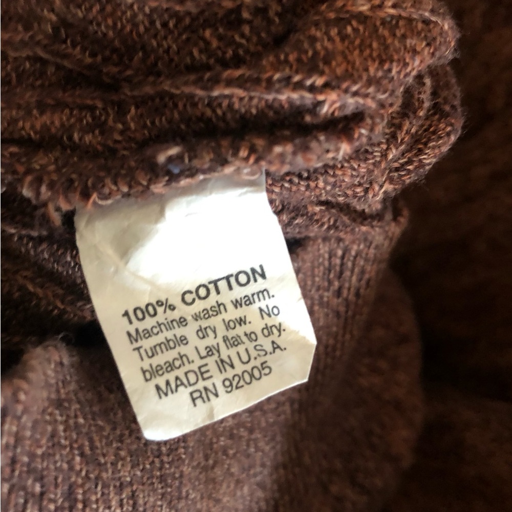 Giovanni Size Large Burgandy Mens 100% Cotton Sweater W Buttons & Collar RN92005 - Picture 5 of 7